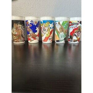 Vintage 90’s Cups Basketball Larry Bird, Jordan, Thomas, Alonzo, Magic